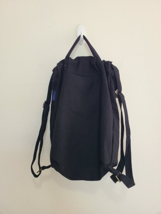 Baggu Cotton Canvas Drawstring Backpack Black